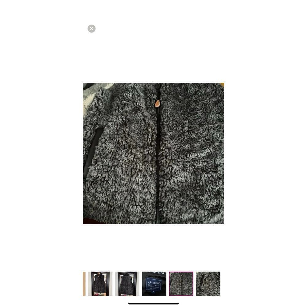 Simply Southern Gray Sherpa Vest Small - Picture 5 of 7